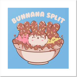 Bunny Banana Split Ice Cream Cute Animals by Tobe Fonseca Posters and Art